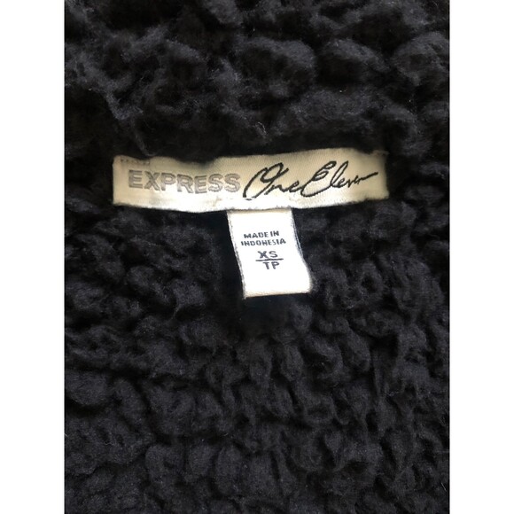 Express One Eleven Half Zip Sherpa Fleece Varsity Pullover Jacket - Picture 7 of 8